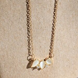 NWOT Gold Teardrop Stone Necklace